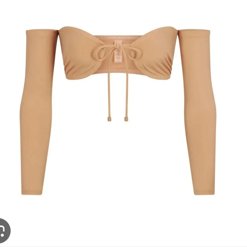 NWT SKIMS RECYCLED SWIM LONG SLEEVE BIKINI TOP OCHRE PLUS 4X